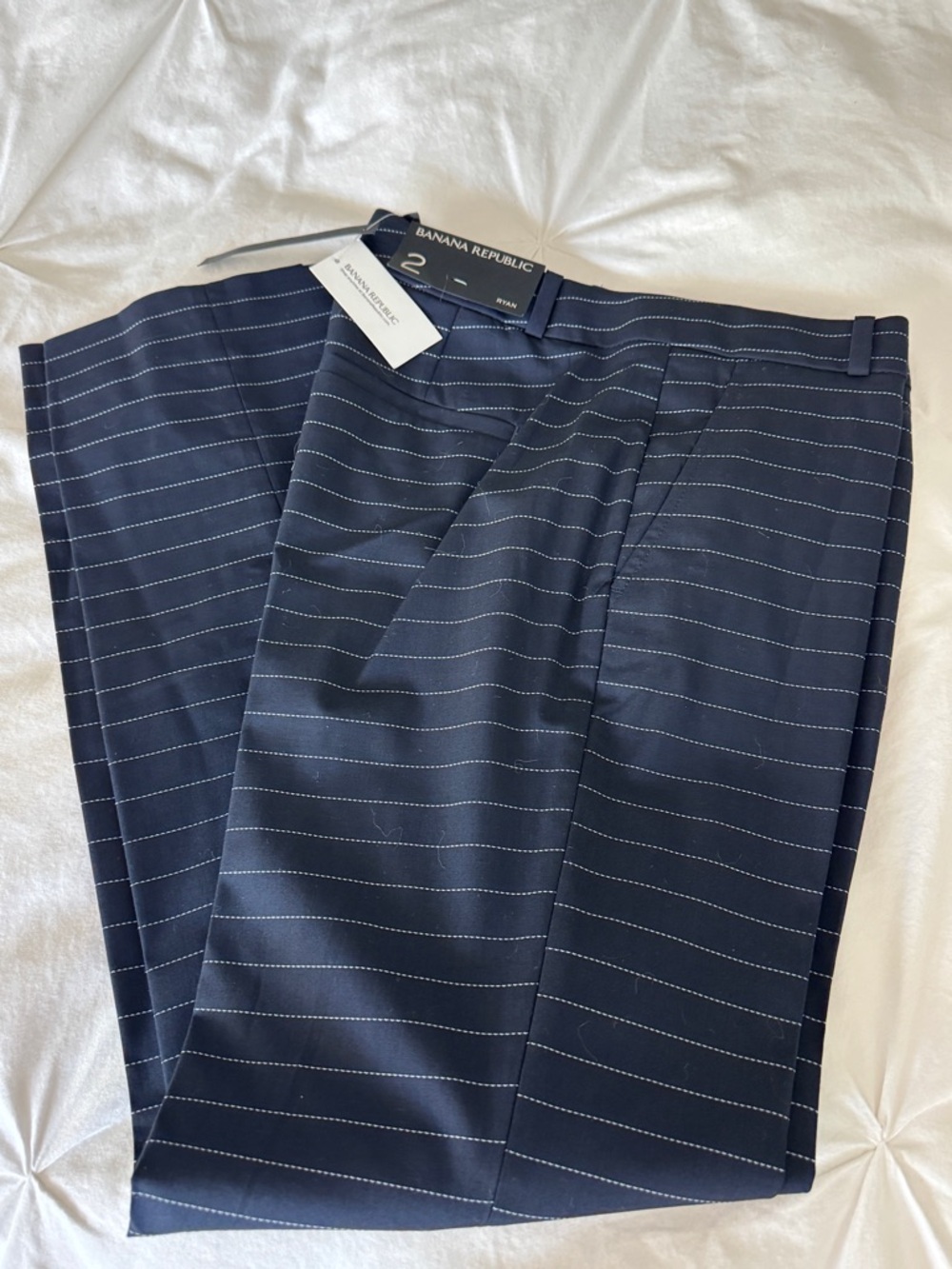 Banana Republic Navy Pinstripe Trousers